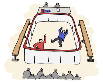 an improv rink with people playing